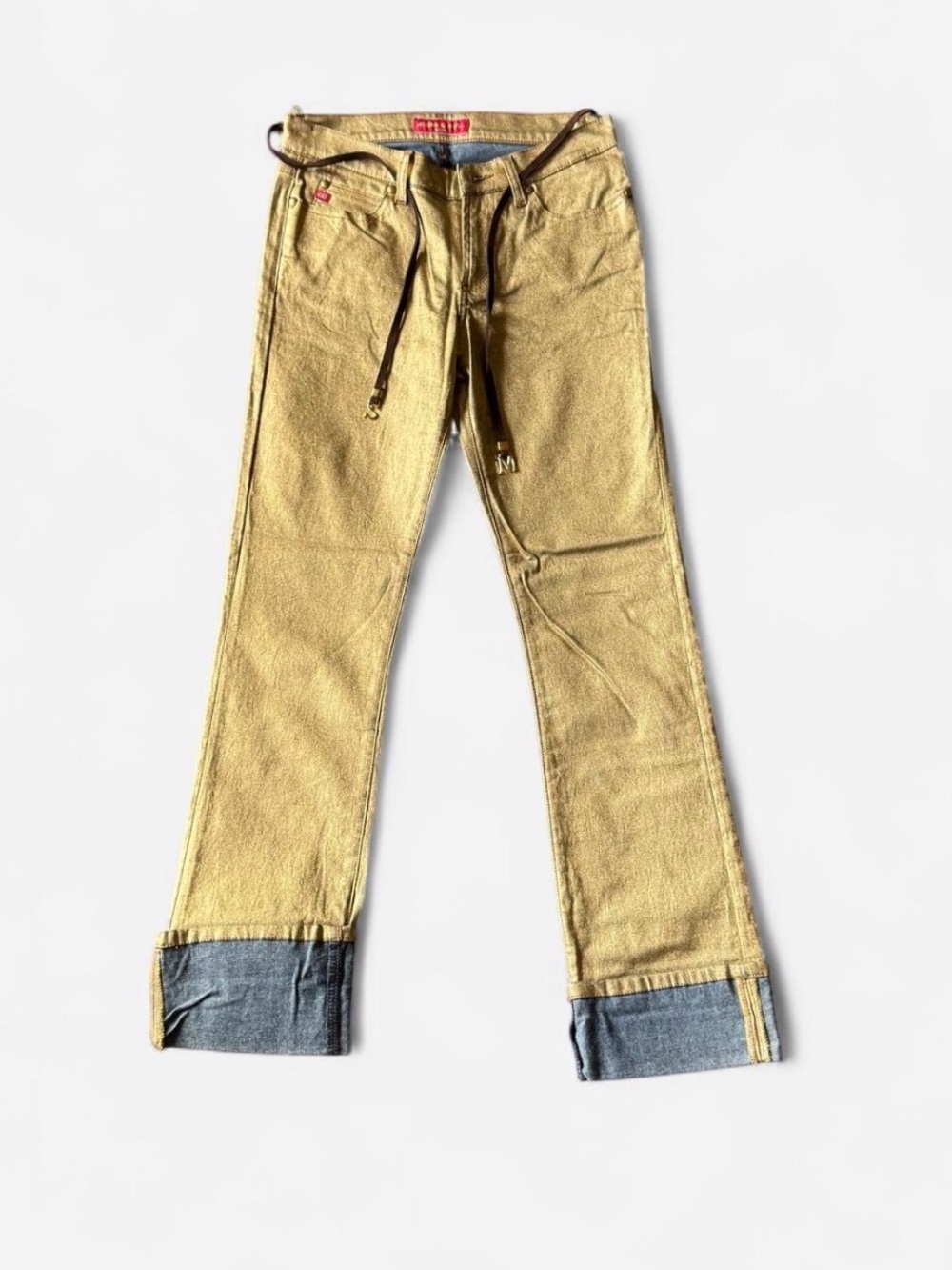 Miss Sixty Metallic Gold Straight boot cut 2000s grail Jeans